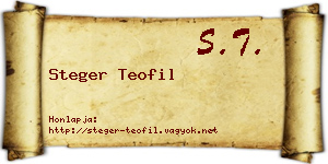 Steger Teofil névjegykártya